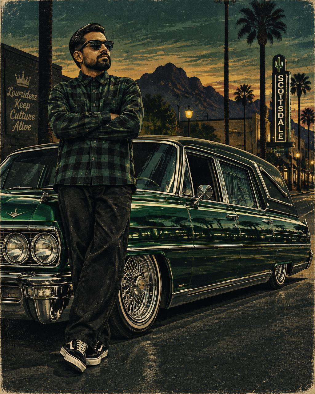 Illustrated portrait of V-Dub